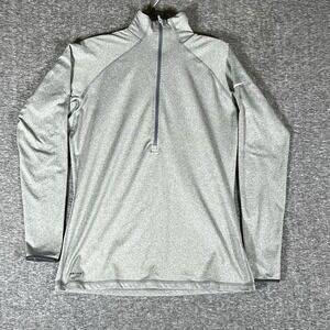 Nike Pro Dri Fit 1/4 Zip Pullover Grey‎ Tight Fit Mens Size XL Polyester Blend